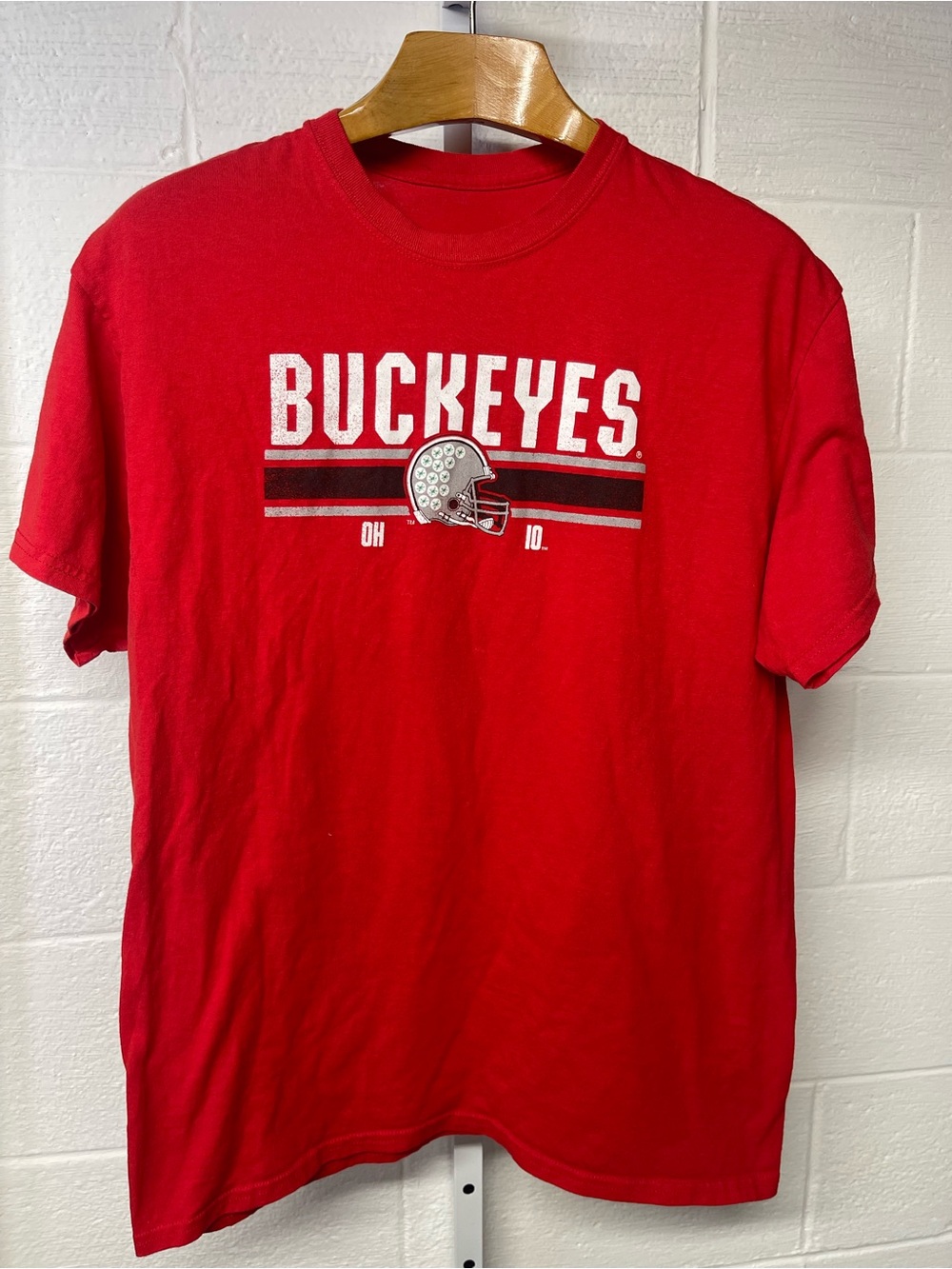 Ohio State Buckeyes Red Graphic T-Shirt Men’s Large NCAA Football Tee OH-IO Sz L